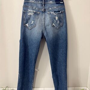 MOTHER Classic mid-Rise Distressed Blue Women's Jeans